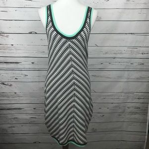 Greylin Racerback Aqua & Brown Sweater Dress Sz L